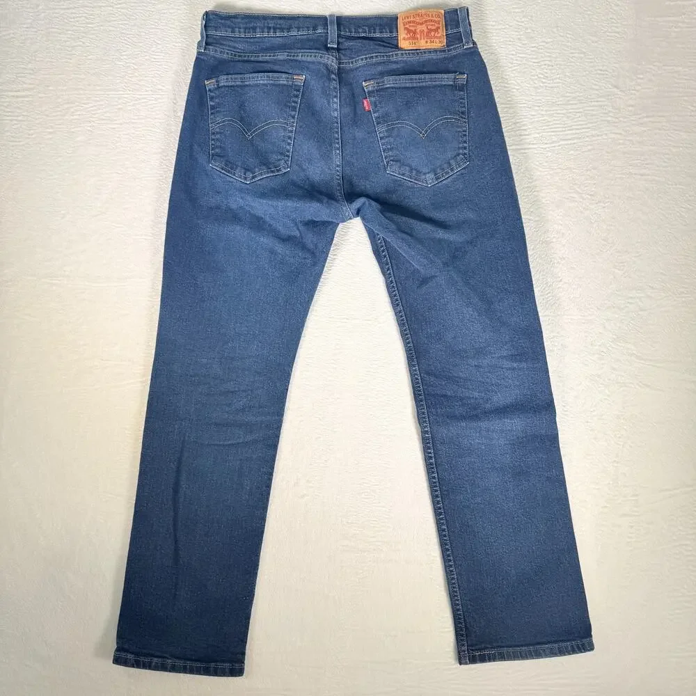 Levis 514 Premium Straight Fit Jeans Stretch Jeans Color‎ Blue 34x30 (34x28.5)